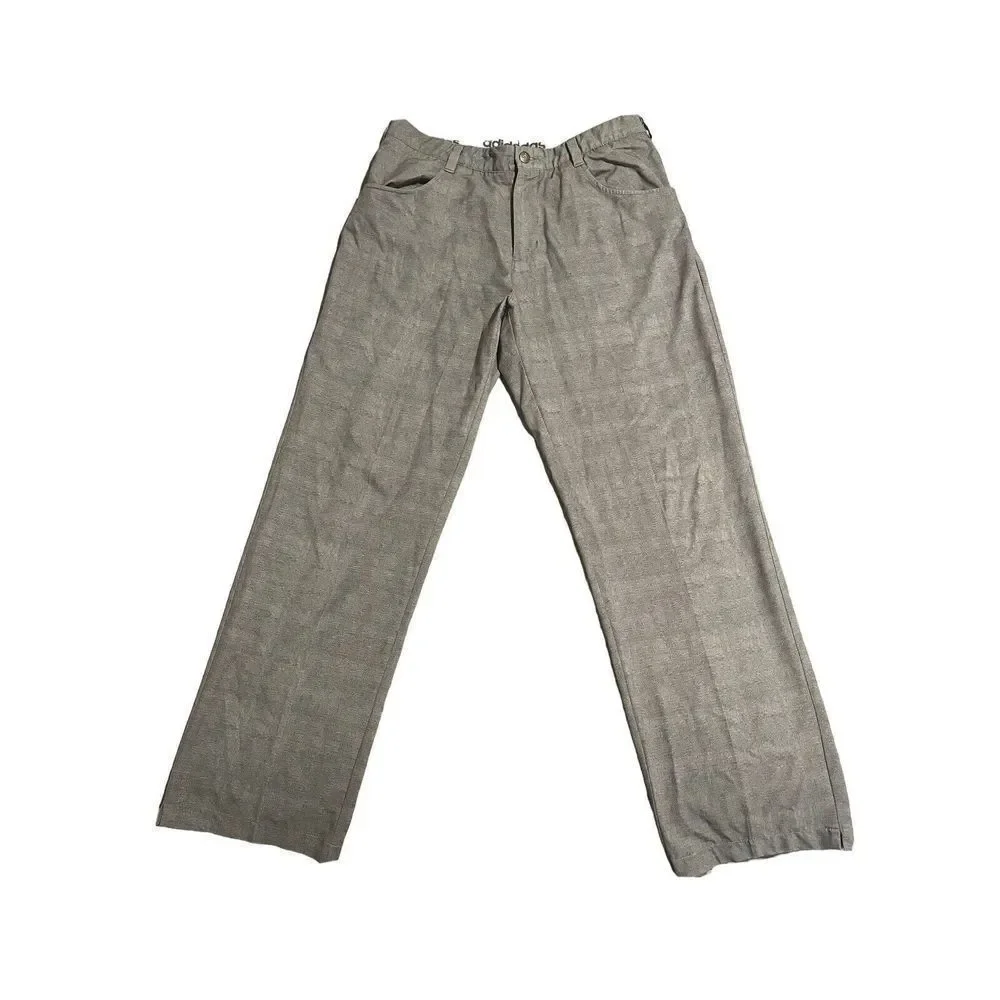 Adidas Mens Performance Golf Pants Gray Brown Logo 32x31
